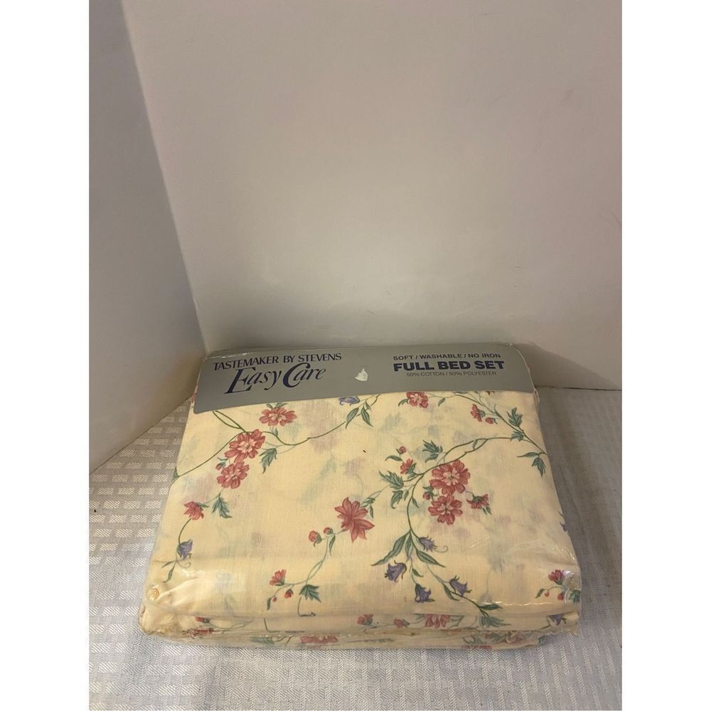 Stevens Tastemasters Easy Care Full Sheet‎ set Glorious Spring 1986 new Usa